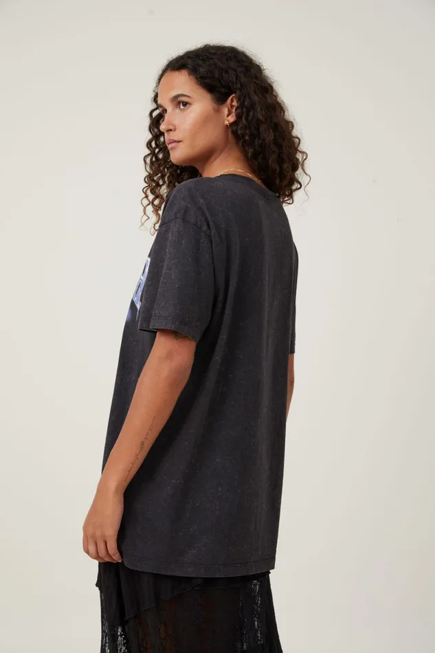 Women Tops Cotton On The Oversized Hip Hop Tee Lcn Mt Aaliyah Black