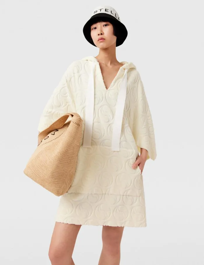 Women Toweling Hooded Mini Dress Natural Stella McCartney Dresses Women Toweling Hooded Mini Dress Natural Stella McCartney Dresses