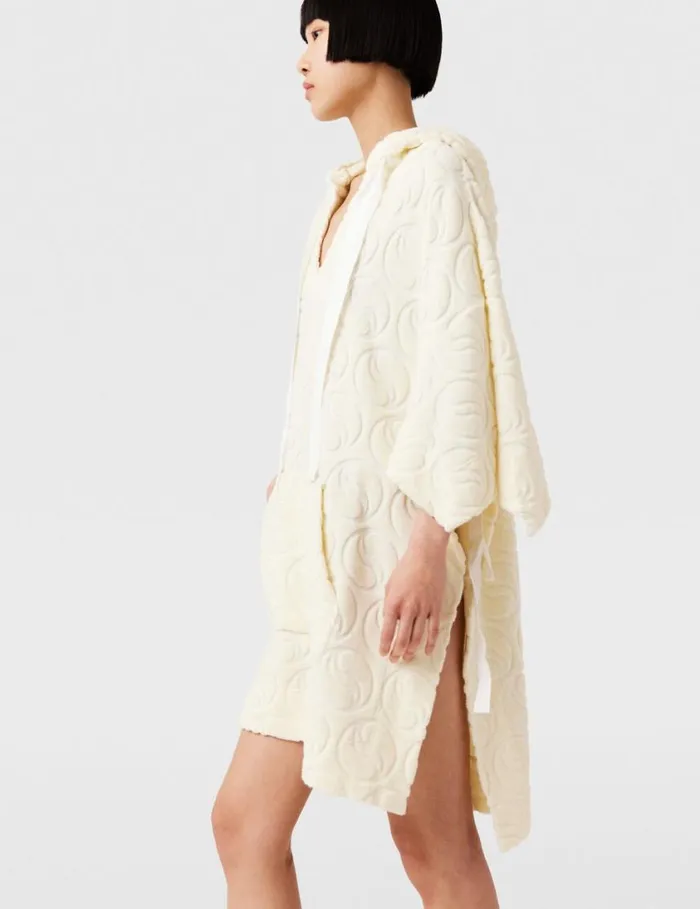 Women Toweling Hooded Mini Dress Natural Stella McCartney Dresses Women Toweling Hooded Mini Dress Natural Stella McCartney Dresses