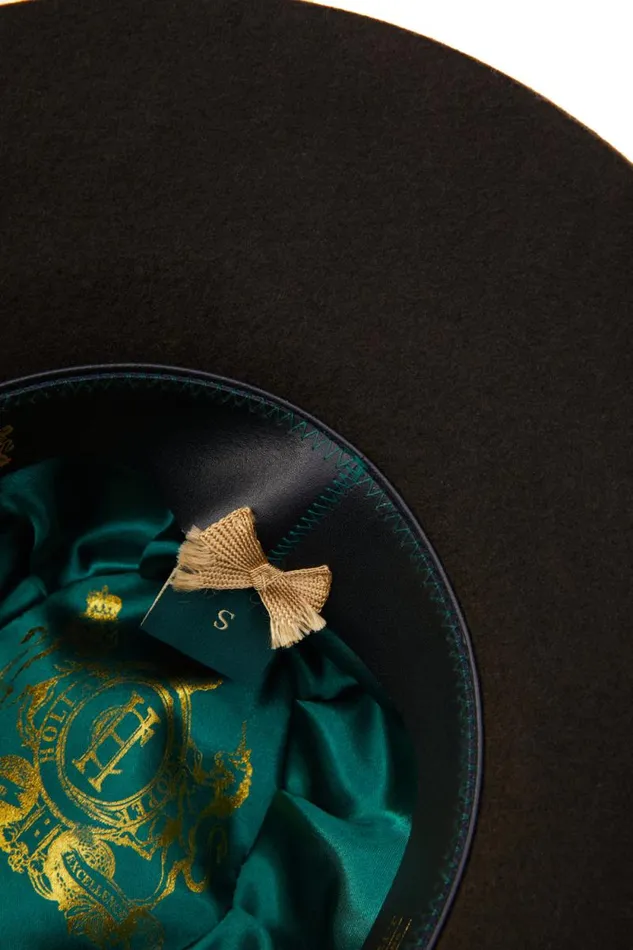 Women Trilby Hat Double Feather Band Forest Green Holland Cooper Hats and Headbands
