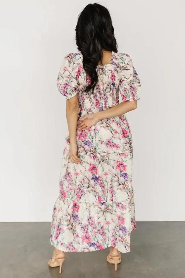 Women Tulsa Smocked Dress Cream Pink Baltic Born Maxi Dresses