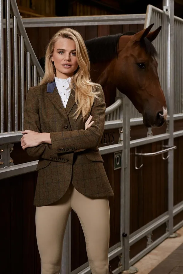 Women Tweed Riding Jacket Glen Green Holland Cooper Tailoring