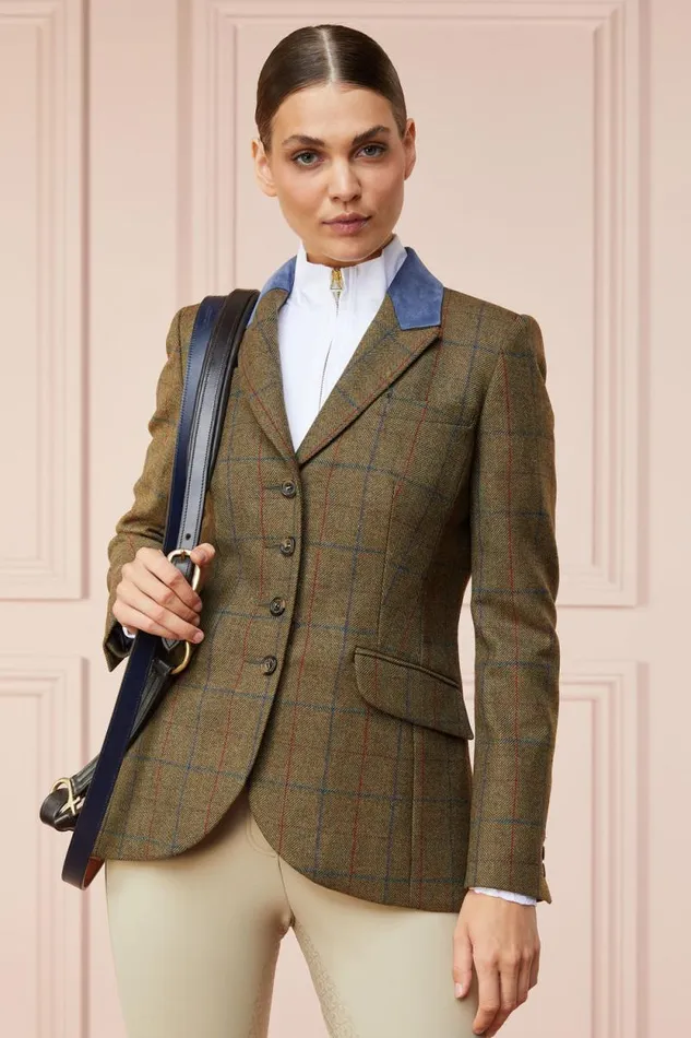 Women Tweed Riding Jacket Glen Green Holland Cooper Tailoring