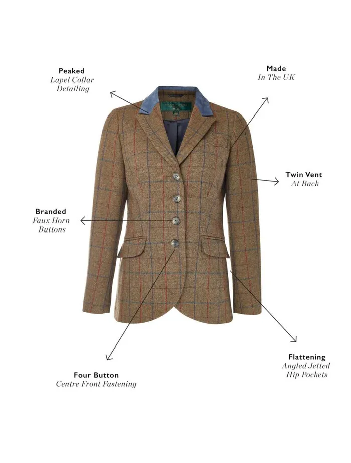 Women Tweed Riding Jacket Glen Green Holland Cooper Tailoring