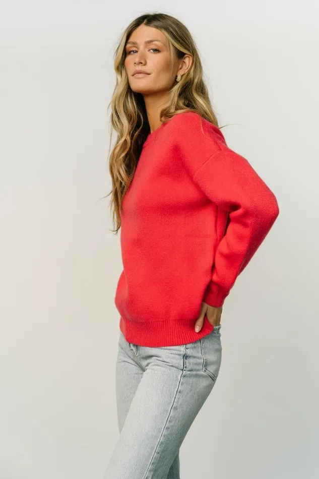 Women Tyson Knit Sweater Cherry Red Baltic Born Sweaters