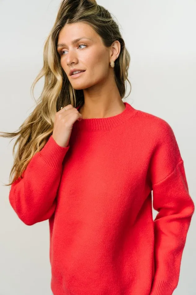Women Tyson Knit Sweater Cherry Red Baltic Born Sweaters