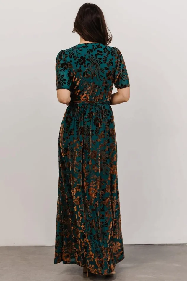 Women Uma Velvet Maxi Dress Bronze Jade Baltic Born Maxi Dresses