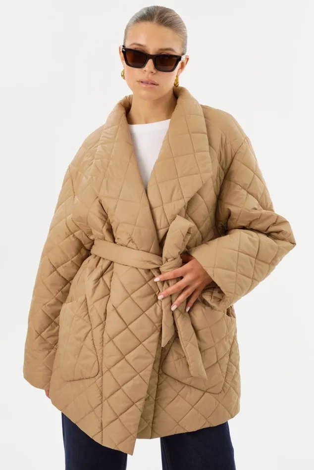 Women VERICA Quilted Jacket Mocha LAMARQUE Puffers