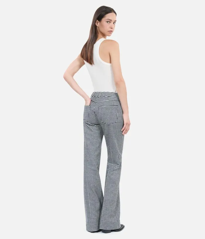 Women Vichy Check Flare Trousers THE KOOPLES Jeans and Pants