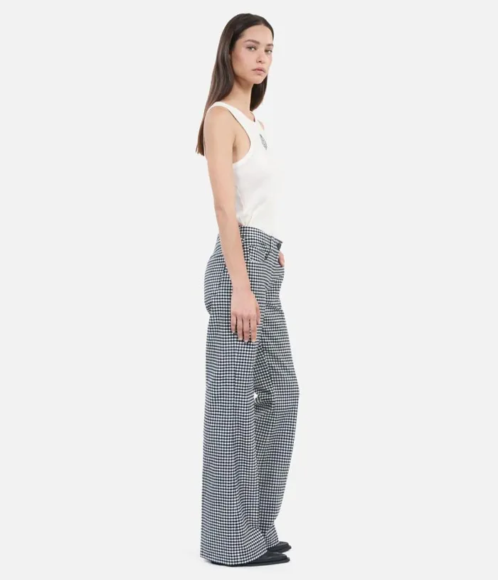 Women Vichy Check Flare Trousers THE KOOPLES Jeans and Pants