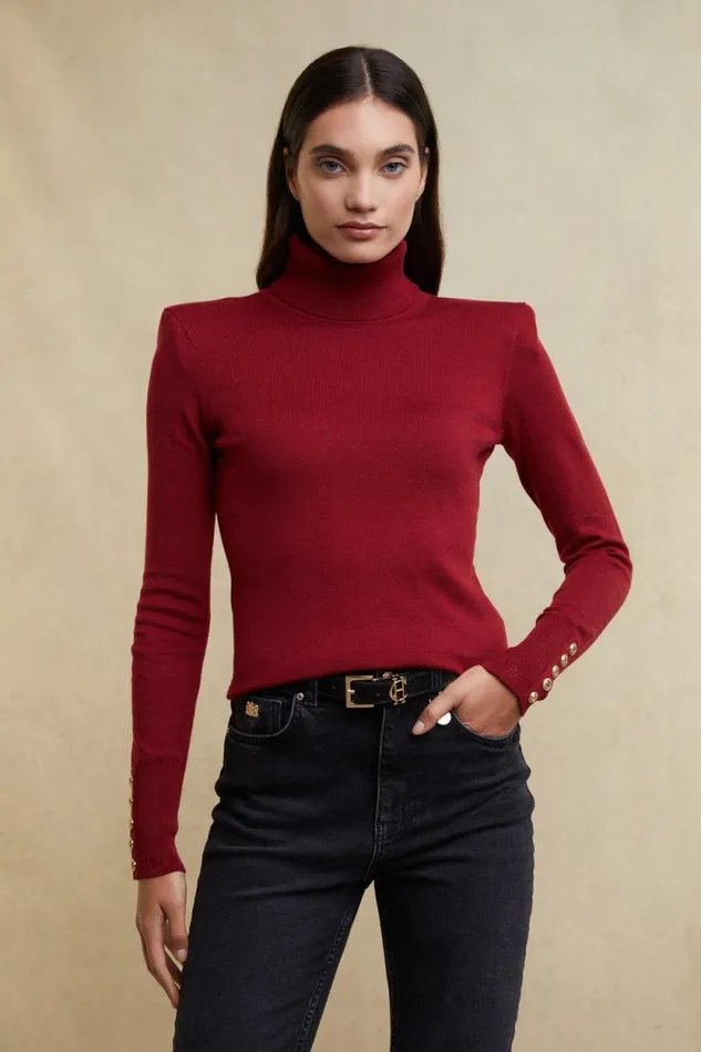 Women Victoria Cashmere Roll Neck Berry Holland Cooper Knitwear Women Victoria Cashmere Roll Neck Berry Holland Cooper Knitwear