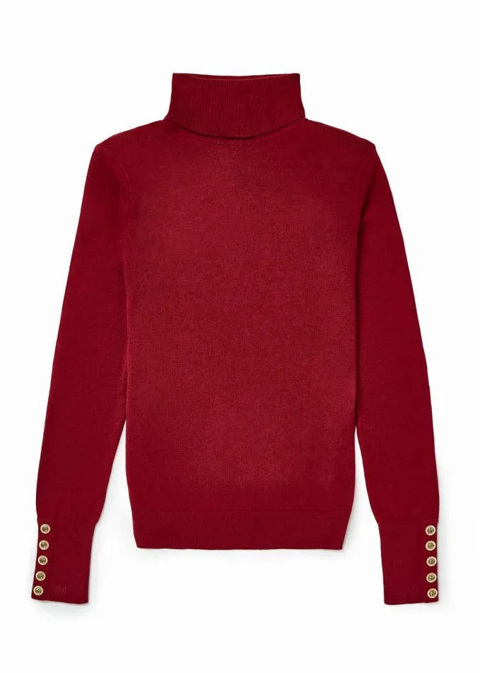 Women Victoria Cashmere Roll Neck Berry Holland Cooper Knitwear Women Victoria Cashmere Roll Neck Berry Holland Cooper Knitwear