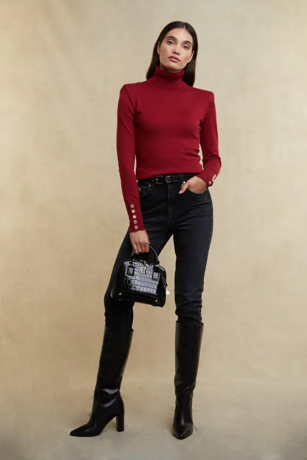 Women Victoria Cashmere Roll Neck Berry Holland Cooper Knitwear Women Victoria Cashmere Roll Neck Berry Holland Cooper Knitwear