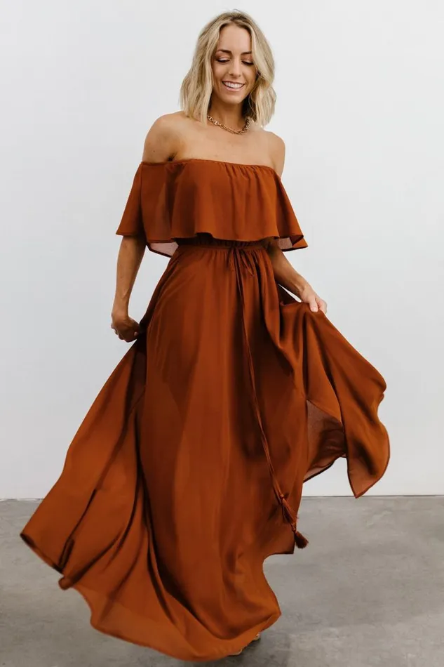 Women Victoria Off Shoulder Maxi Dress Spice Baltic Born Maxi Dresses Women Victoria Off Shoulder Maxi Dress Spice Baltic Born Maxi Dresses