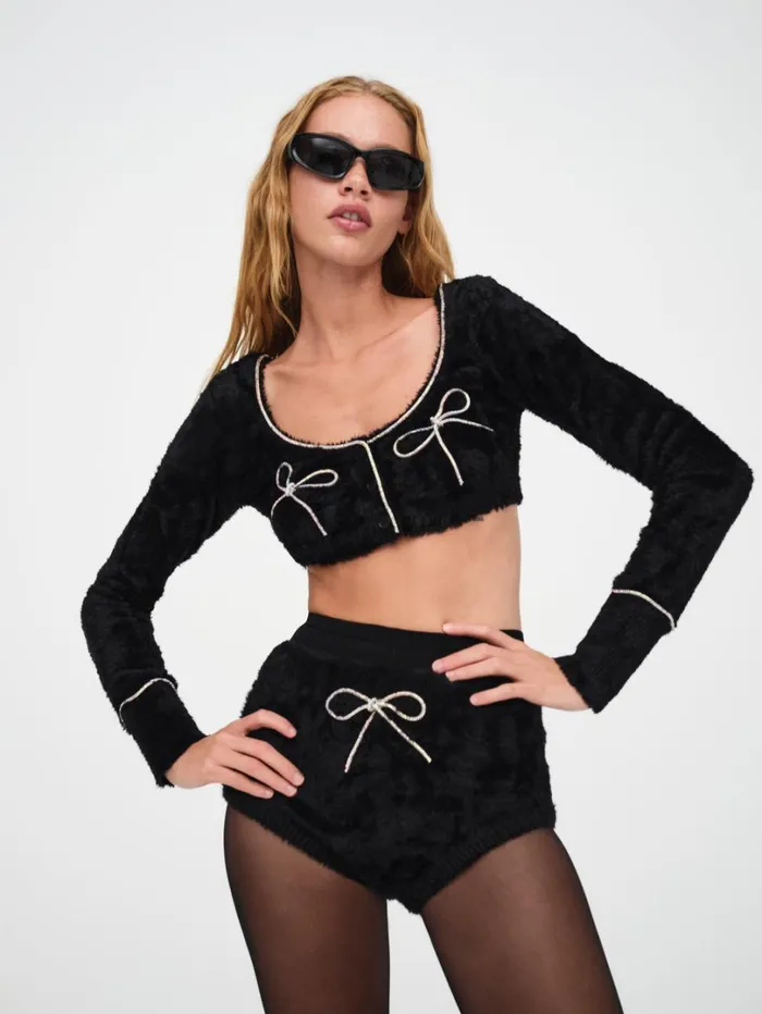 Women Vivienne Cardigan Black For Love and Lemons Tops
