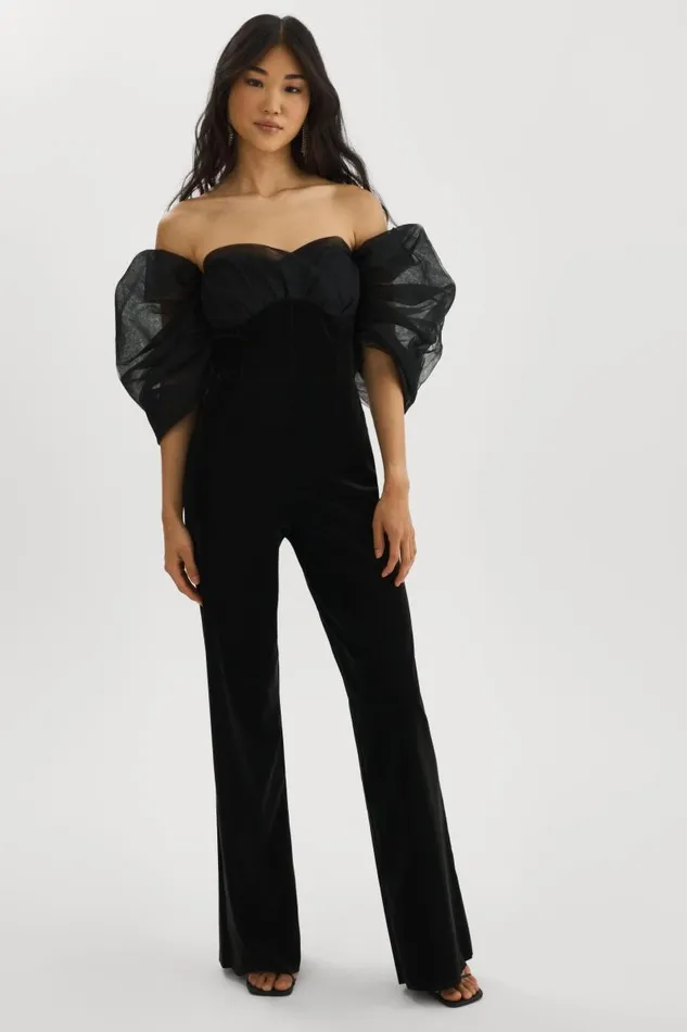 Women VLADANA Faux Leather Jumpsuit Black LAMARQUE Dresses