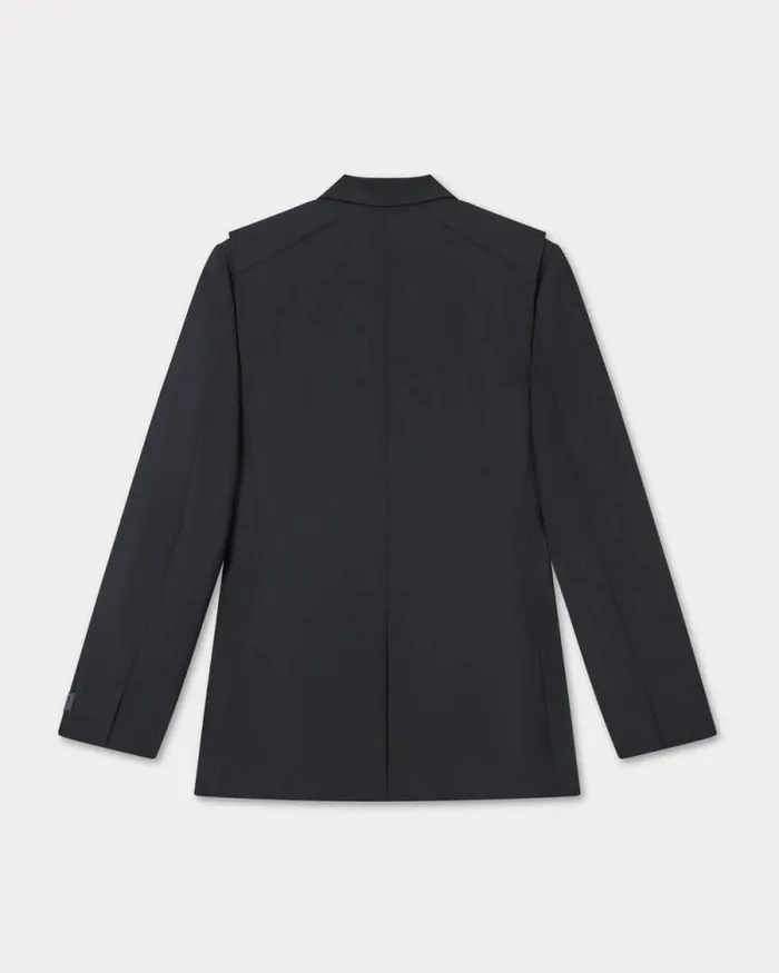 Women Waisted Blazer In Virgin Wool Black Kenzo Jackets And Coats