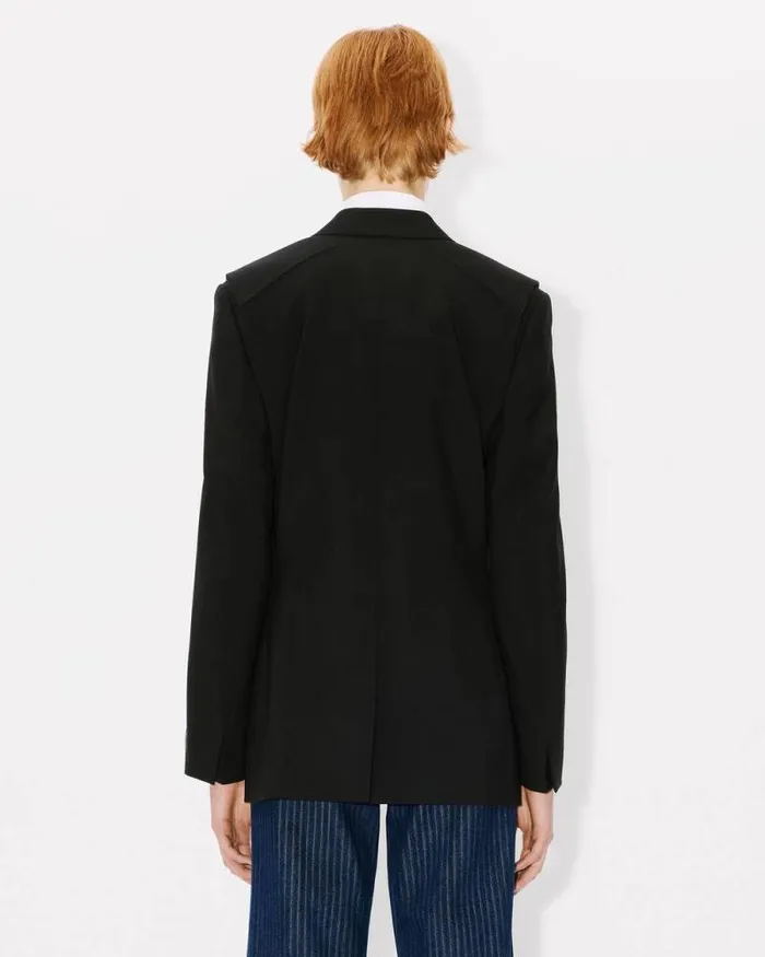 Women Waisted Blazer In Virgin Wool Black Kenzo Jackets And Coats