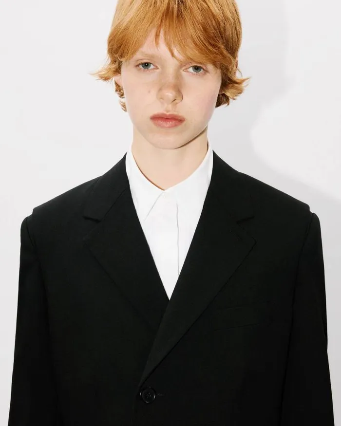 Women Waisted Blazer In Virgin Wool Black Kenzo Jackets And Coats