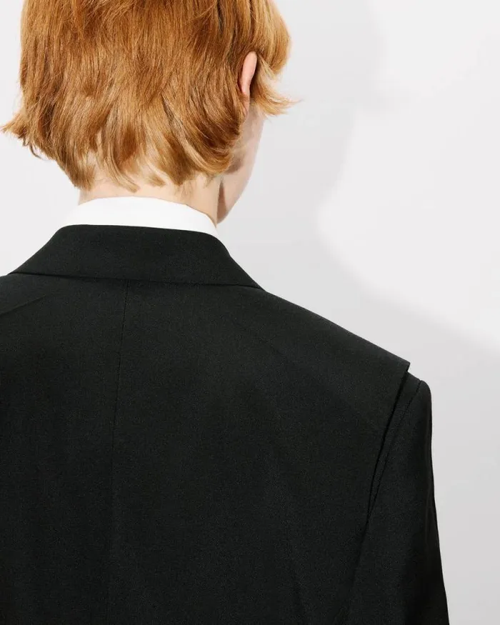 Women Waisted Blazer In Virgin Wool Black Kenzo Jackets And Coats