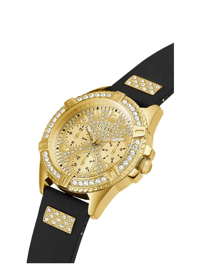 Women Watches GUESS Gold And Black Lady Fontier Watch