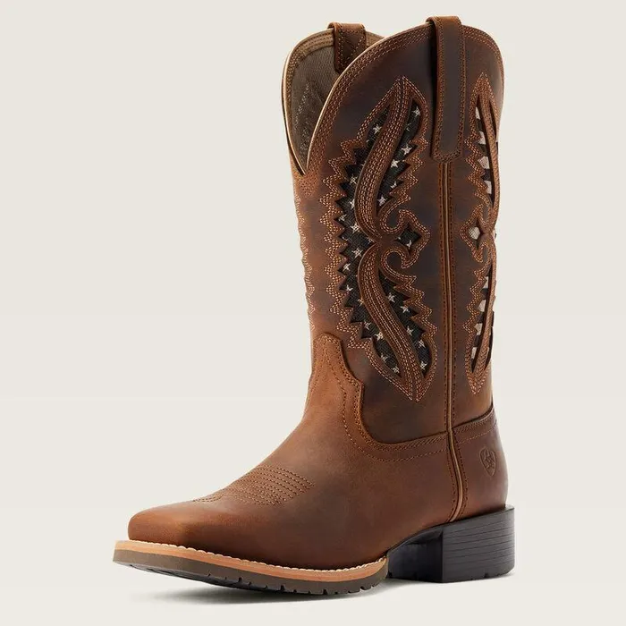 Women Western Boots Ariat Hybrid Rancher VentTek 360deg Western Boot Distressed Tan