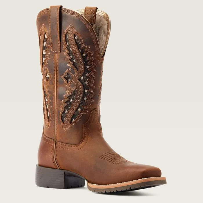 Women Western Boots Ariat Hybrid Rancher VentTek 360deg Western Boot Distressed Tan
