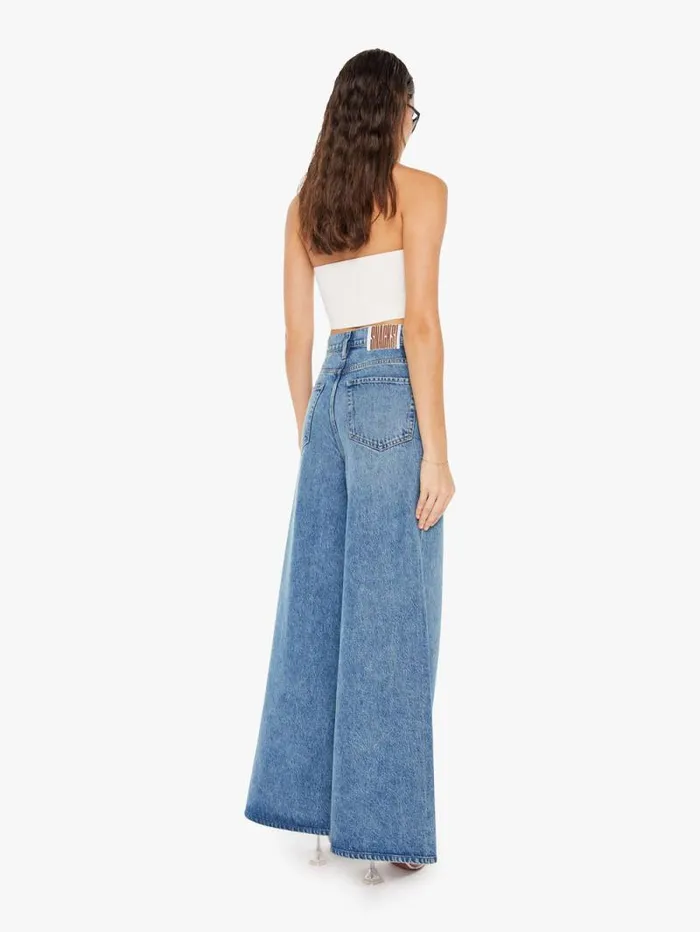 Women Wide Leg Mother Denim SNACKS The Sugar Cone Skimp Blue