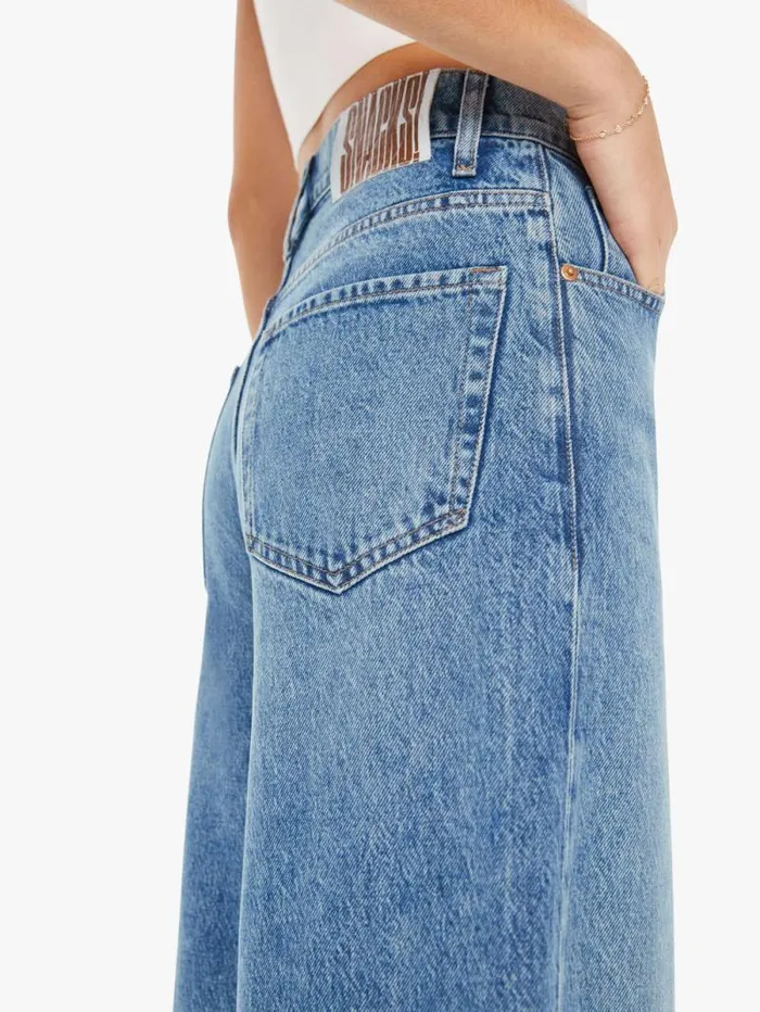 Women Wide Leg Mother Denim SNACKS The Sugar Cone Skimp Blue