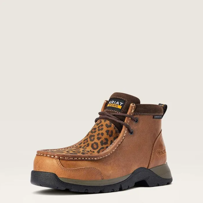 Women Work Boots and Shoes Ariat Edge LTE Moc Composite Toe Work Boot Desert Brown