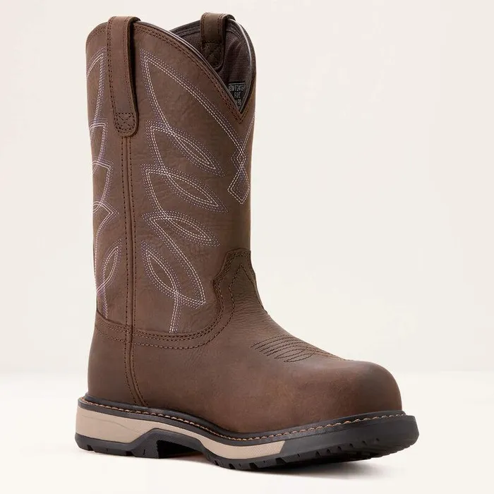 Women Work Boots and Shoes Ariat Riveter CSA Glacier Grip Waterproof 400g Composite Toe Work Boot Dark Storm
