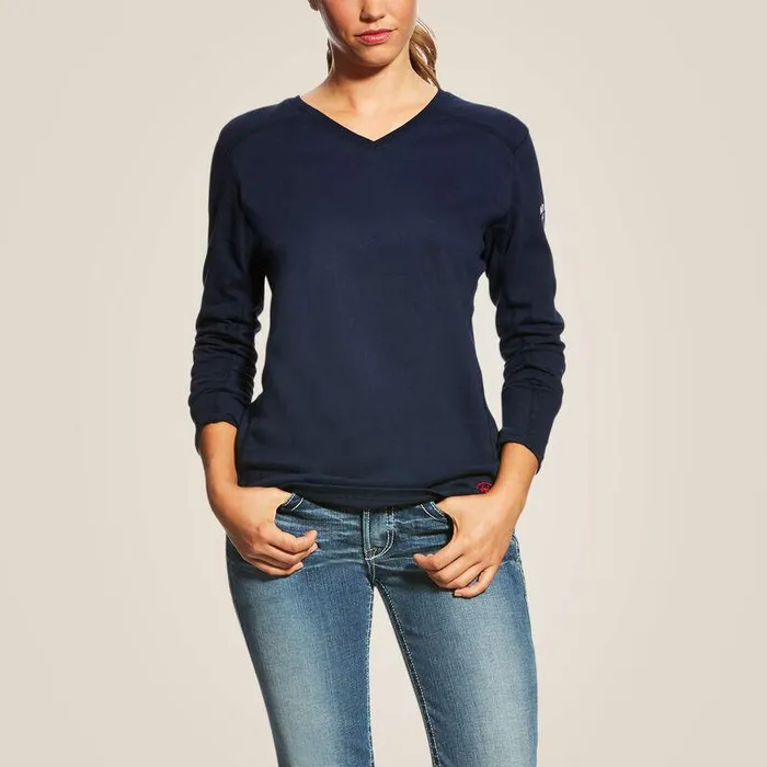 Women Workwear Ariat FR AC Top Navy