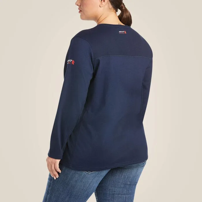 Women Workwear Ariat FR AC Top Navy
