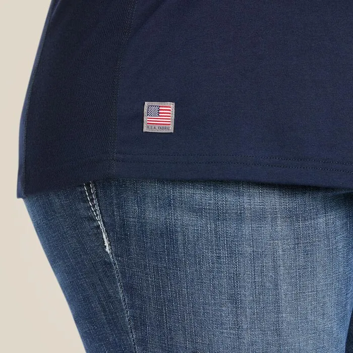 Women Workwear Ariat FR AC Top Navy