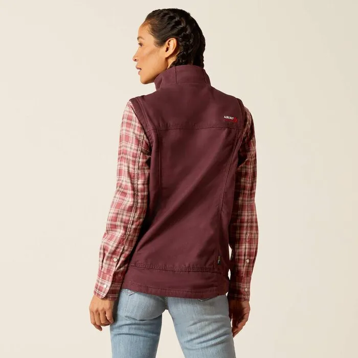 Women Workwear Ariat FR DuraLight Cordura Canvas Vest Catawba Grape