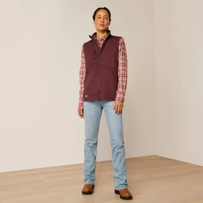 Women Workwear Ariat FR DuraLight Cordura Canvas Vest Catawba Grape