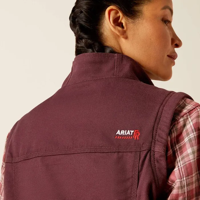 Women Workwear Ariat FR DuraLight Cordura Canvas Vest Catawba Grape