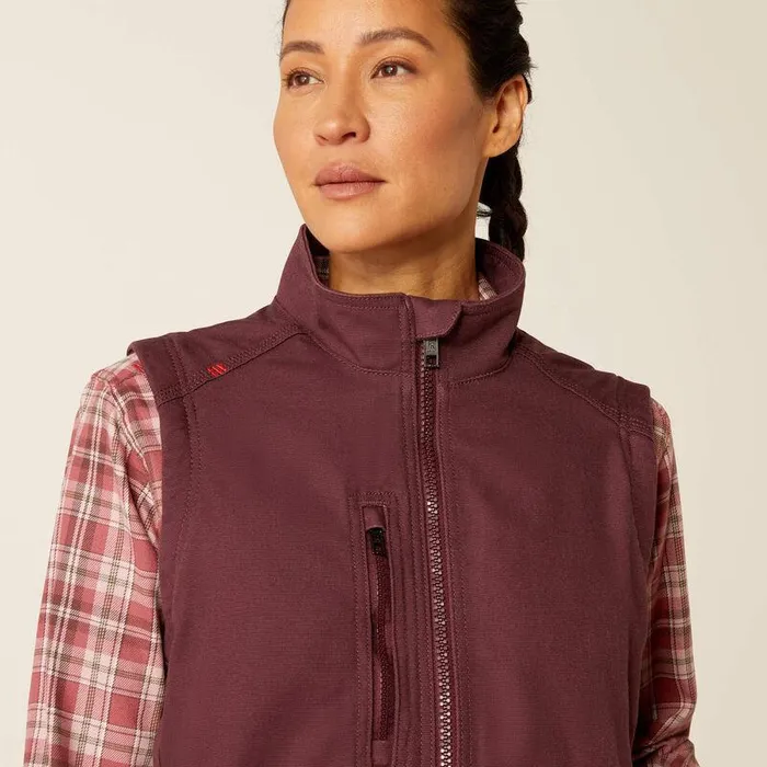 Women Workwear Ariat FR DuraLight Cordura Canvas Vest Catawba Grape