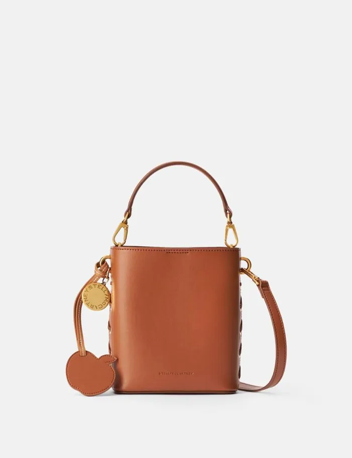 Women Woven Bucket Bag Tan Brown Stella McCartney TopHandle Bags
