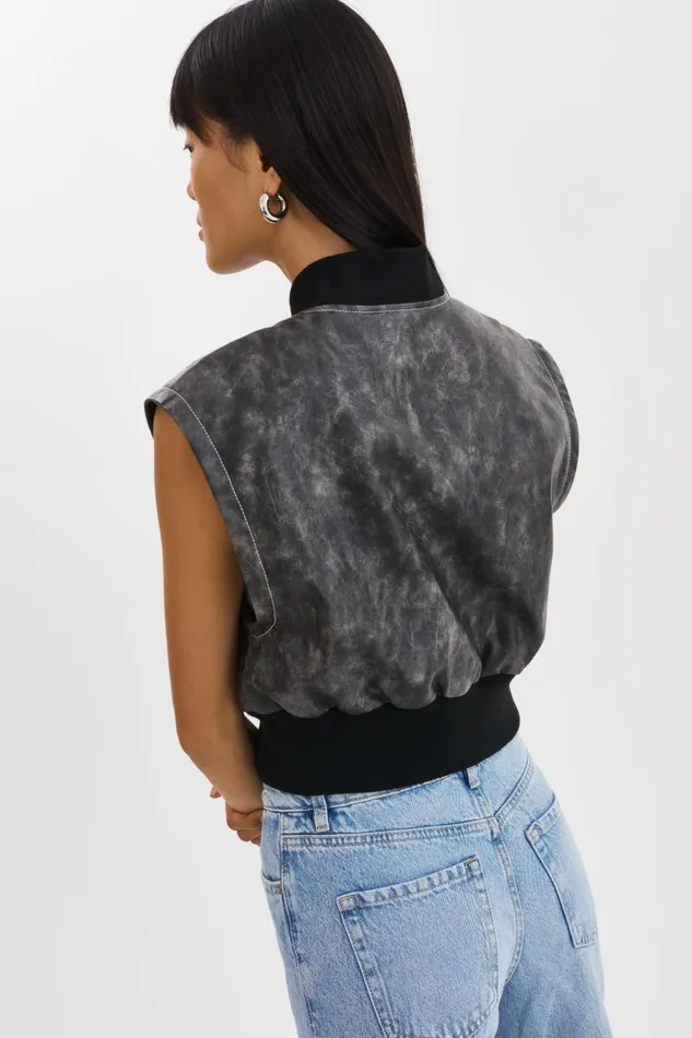 Women XAIA Faux Leather Convertible Bomber Jacket Vintage Black LAMARQUE Leather Jackets Women XAIA Faux Leather Convertible Bomber Jacket Vintage Black LAMARQUE Leather Jackets