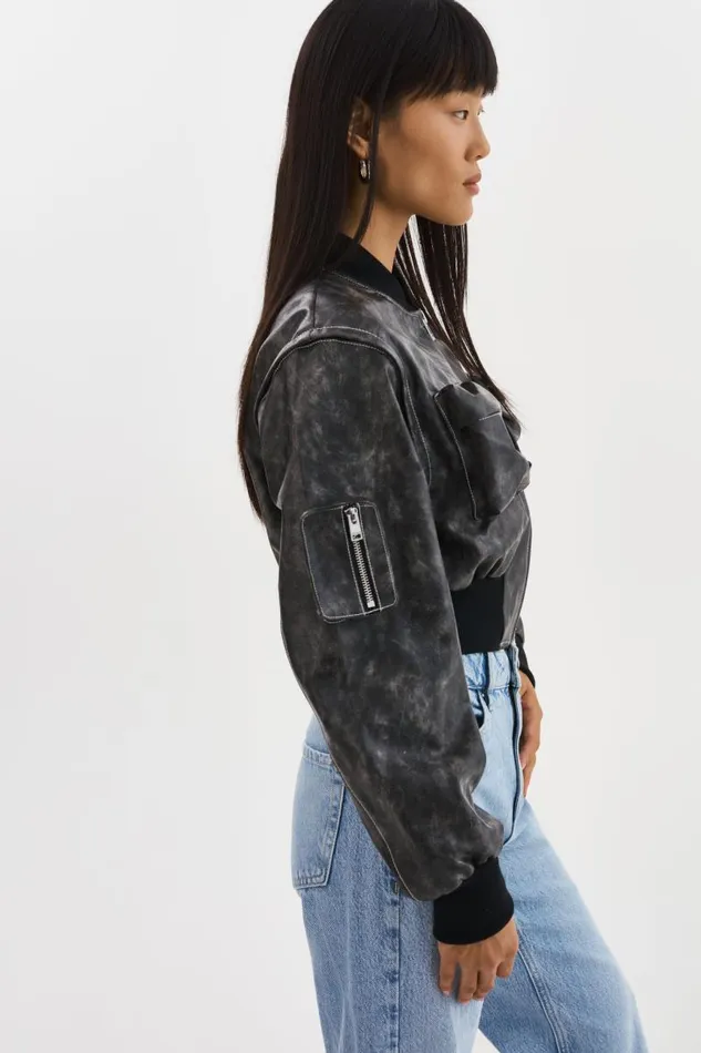 Women XAIA Faux Leather Convertible Bomber Jacket Vintage Black LAMARQUE Leather Jackets Women XAIA Faux Leather Convertible Bomber Jacket Vintage Black LAMARQUE Leather Jackets