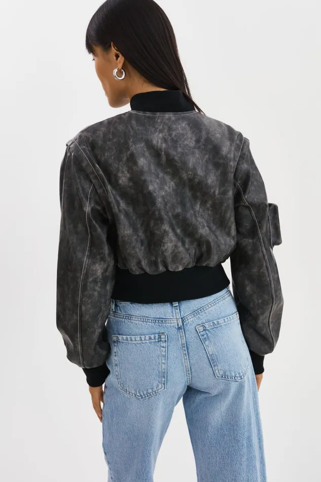 Women XAIA Faux Leather Convertible Bomber Jacket Vintage Black LAMARQUE Leather Jackets Women XAIA Faux Leather Convertible Bomber Jacket Vintage Black LAMARQUE Leather Jackets