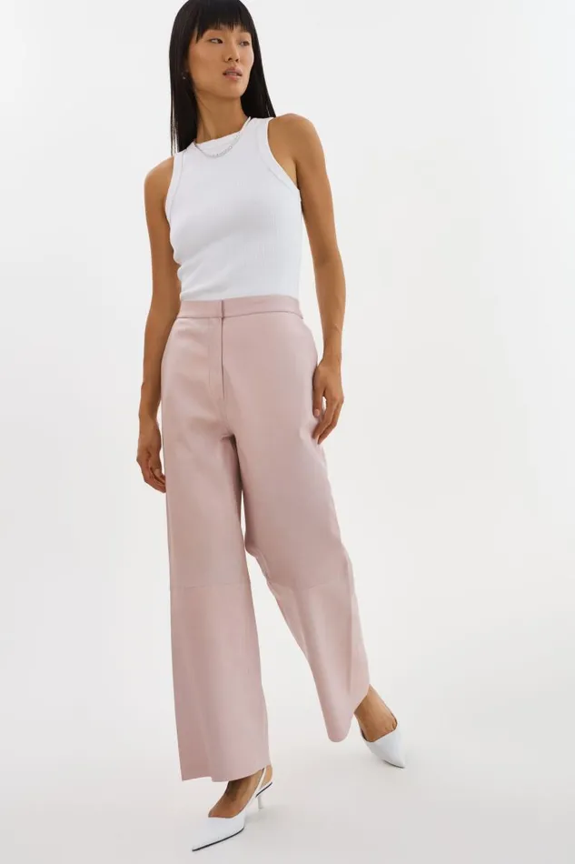Women YAREN Leather Pants Rose LAMARQUE Pants and Shorts