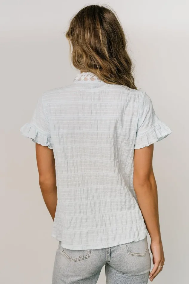 Women Zara Lace Top Blue Baltic Born Blouses and Shirts Women Zara Lace Top Blue Baltic Born Blouses and Shirts