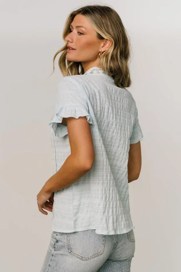 Women Zara Lace Top Blue Baltic Born Blouses and Shirts Women Zara Lace Top Blue Baltic Born Blouses and Shirts