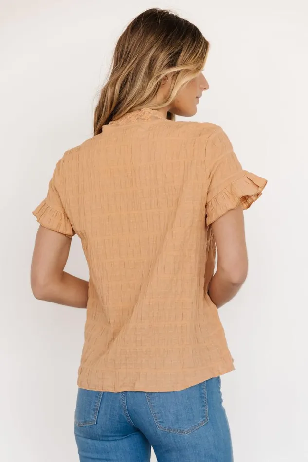 Women Zara Lace Top Camel Baltic Born Blouses and Shirts Women Zara Lace Top Camel Baltic Born Blouses and Shirts