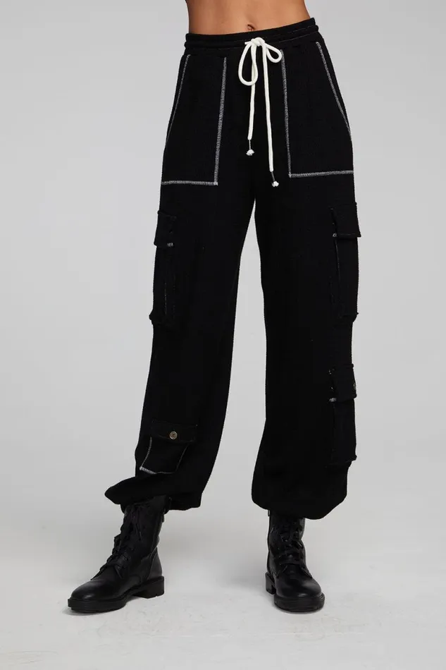 Womens Bottoms Chaser Brand Bily Shadow Black Jogger