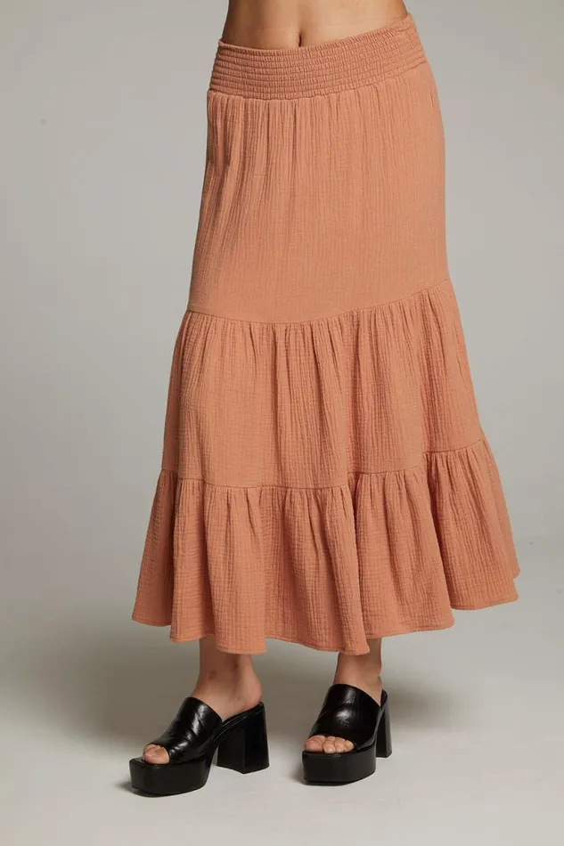 Womens Bottoms Chaser Brand Seal Bronze Maxi Skirt