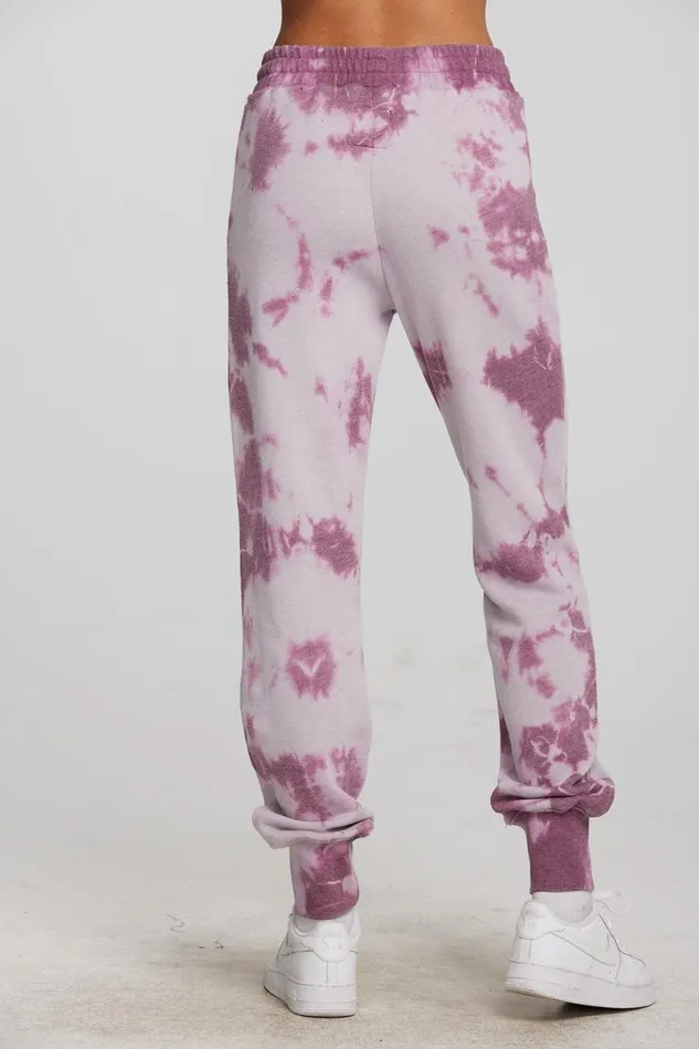 Womens Bottoms Chaser Brand Zuma Cotton Terry Joggers With Rib And Shoestring Tie