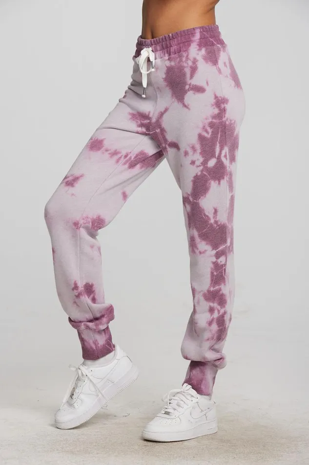 Womens Bottoms Chaser Brand Zuma Cotton Terry Joggers With Rib And Shoestring Tie